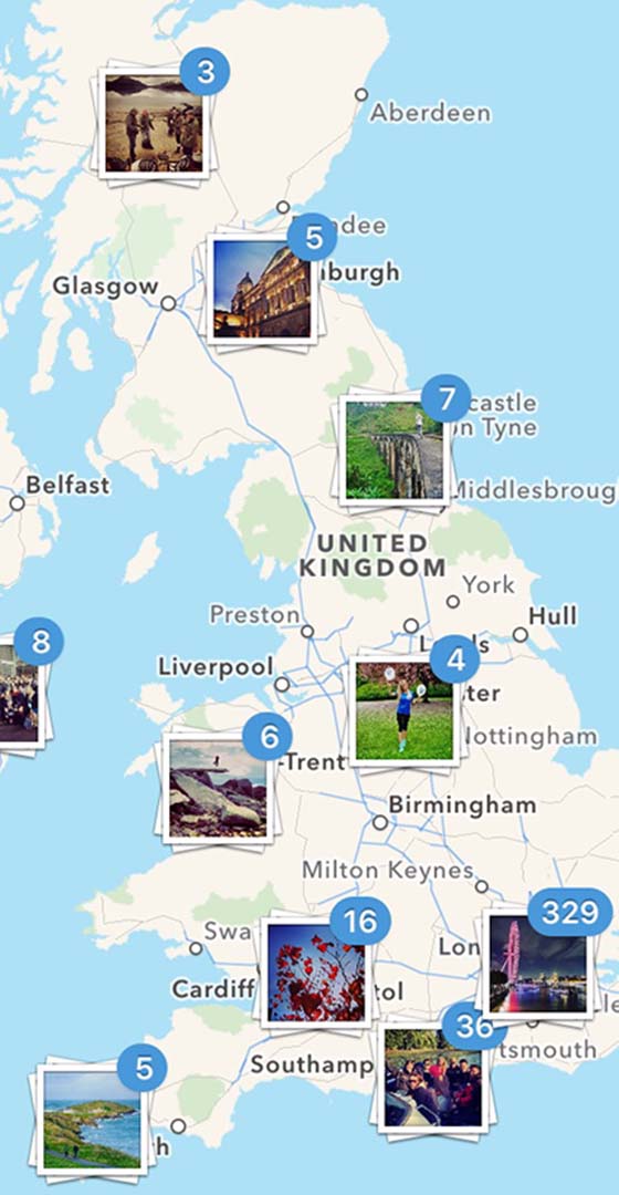 Aplicación de seguimiento de la ubicación a través de Instagram